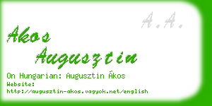 akos augusztin business card